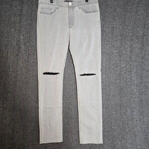 Monfrere Greyson Skinny Jeans Mens 36 x 31 Gray Dist Stone Pants Japanese Denim